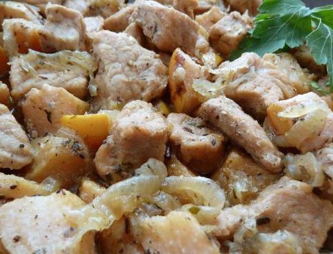 Рецепт с фото : Мясо с айвой. Свинина с айвовым соусом.